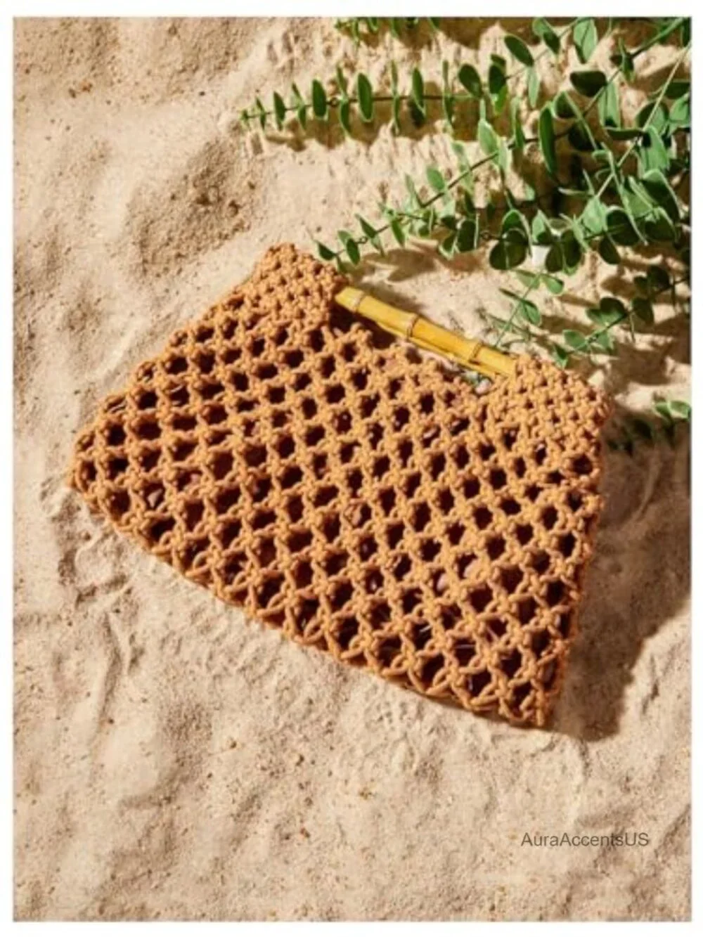 Straw Top Handle Hobo Bag Solid Summer Beach Clutch Purse Handbag